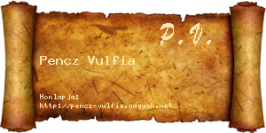 Pencz Vulfia névjegykártya
